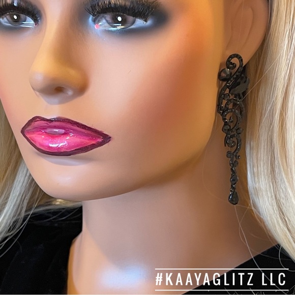 Black Dress Jewelry Earrings - Picture 3 of 6